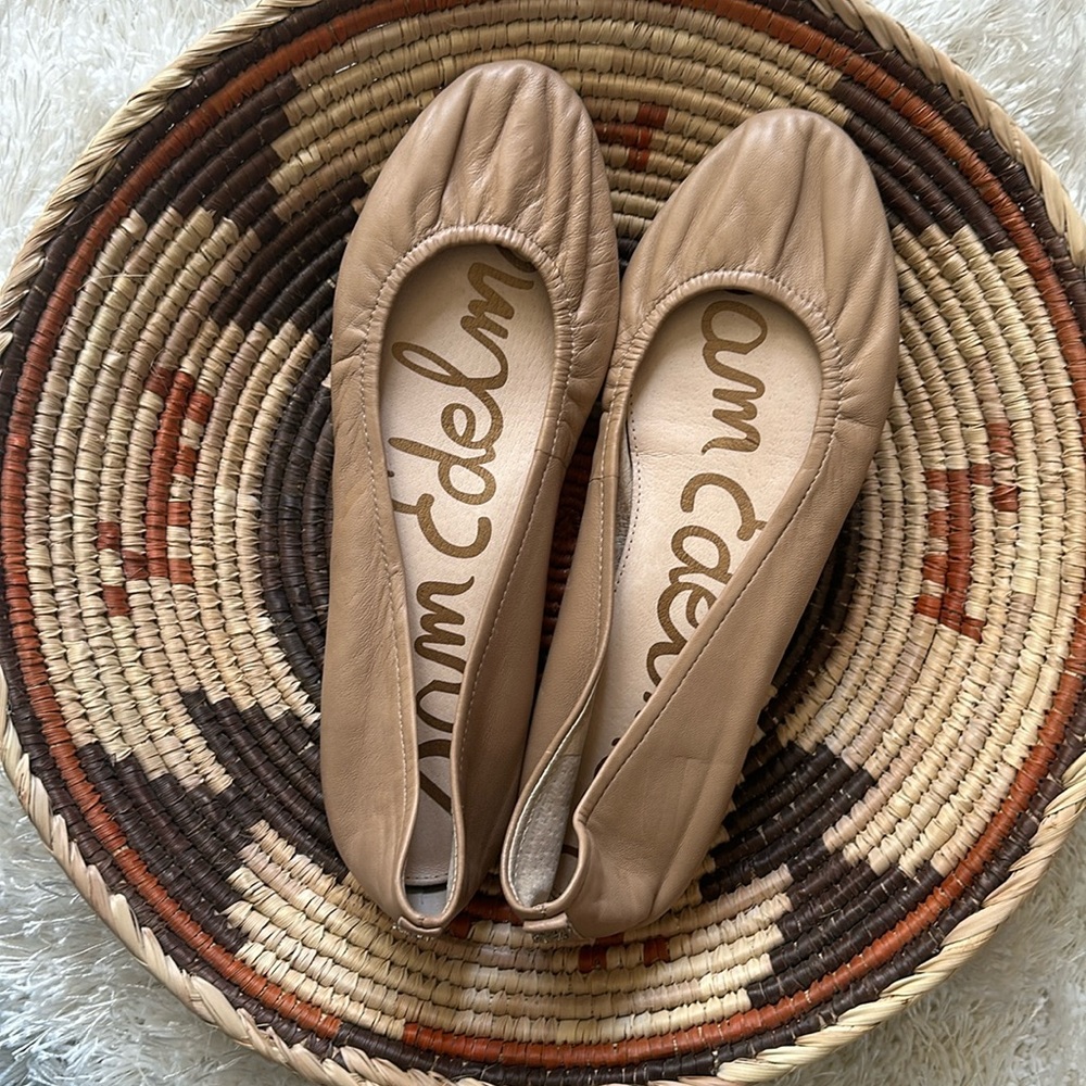 Sam Edelman Noah Hidden Wedge Ballet Flats Shoes Slip On Leather Nude Size 9